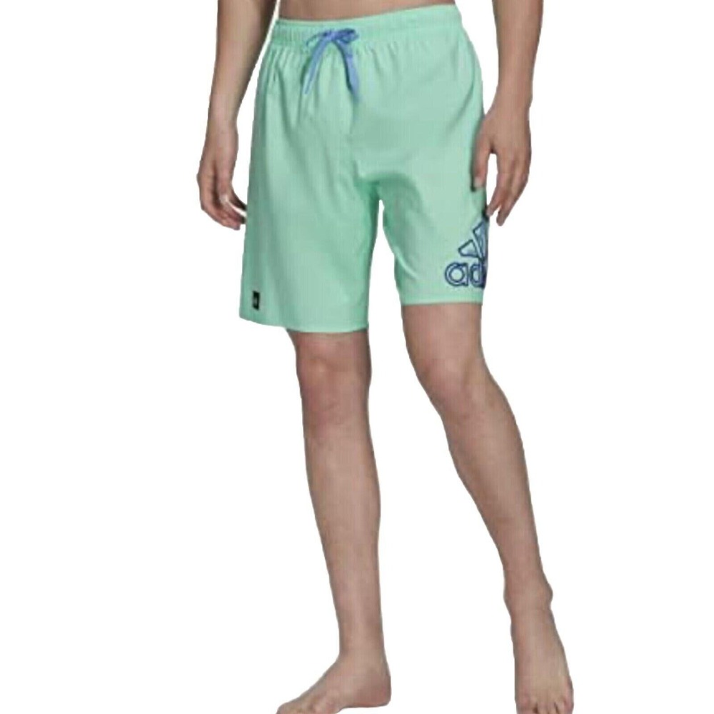 Adidas Swim Trunks Mens‎ X-Large Floral Logo 9" Inseam Lined - Pulse Mint NWT